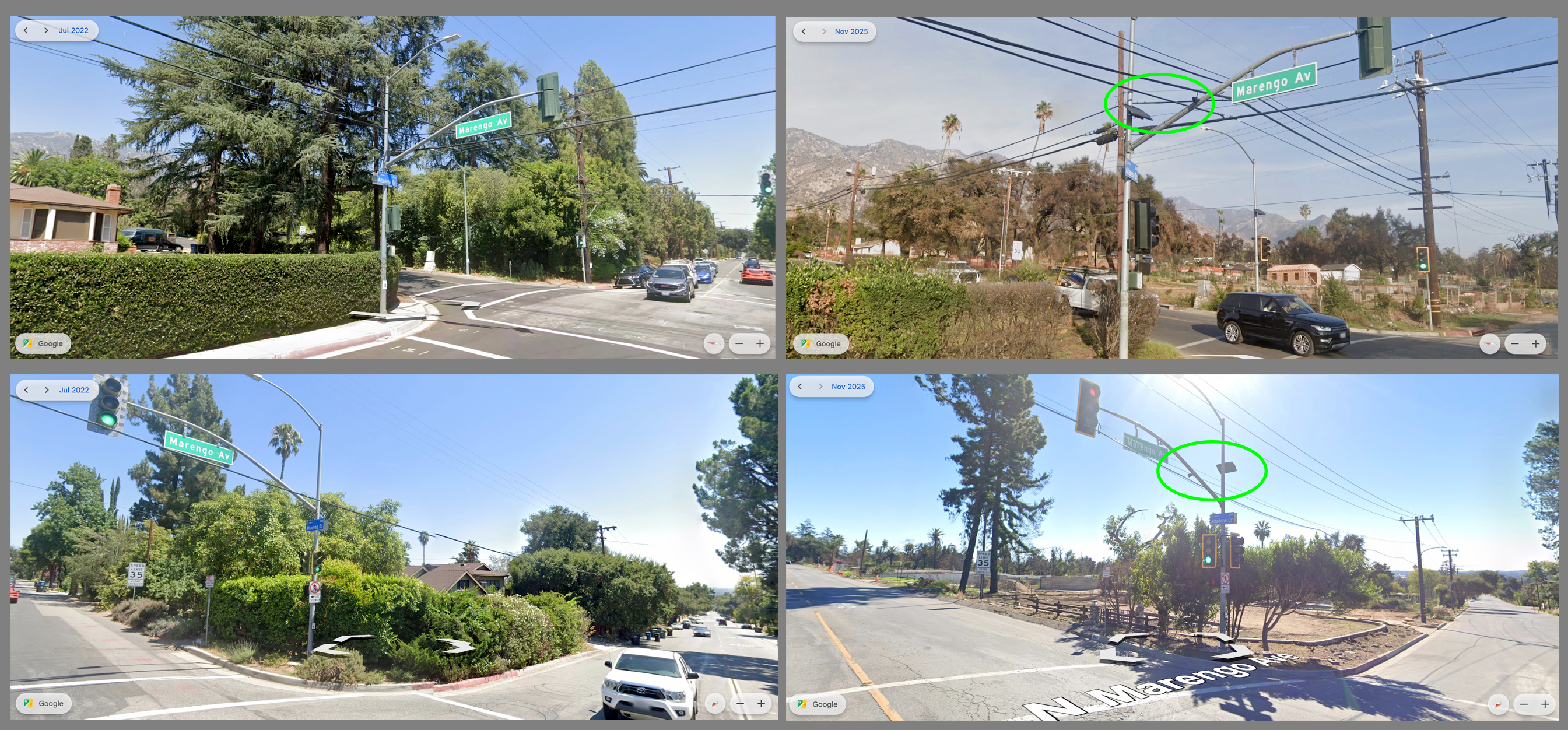 Altadena Drive and Marengo Avenue. Google Street View