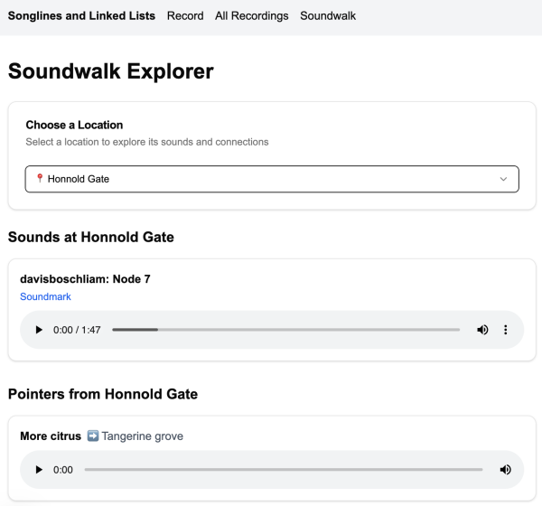 Songlines and linked lists