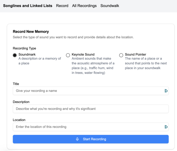 Songlines and linked lists