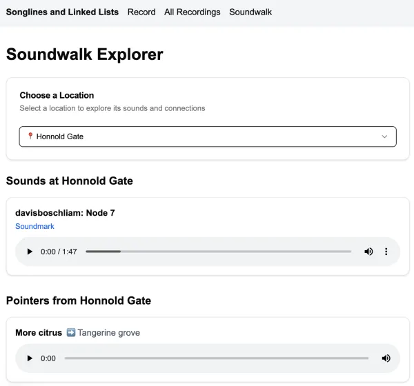 Songlines and linked lists