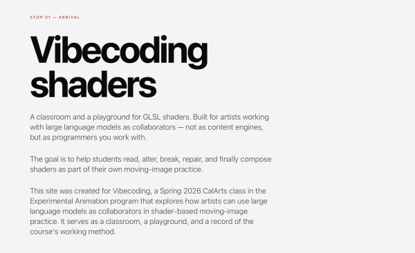 Vibecoding Shaders class